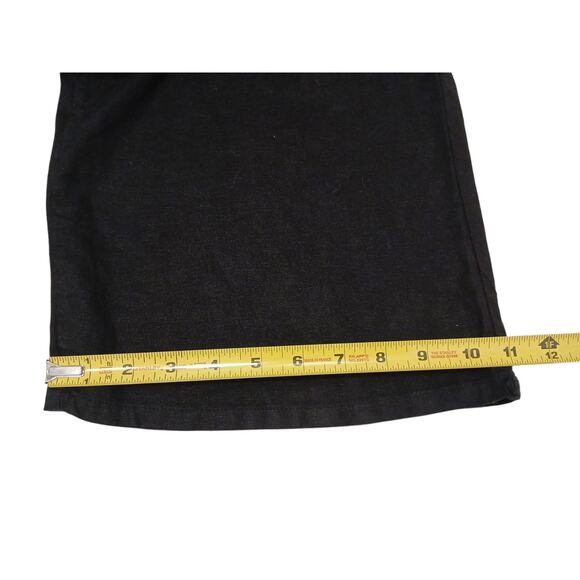 Y2K GUESS Linen Jumpsuit Sz S BLACK Smocked Tube Wide Leg Glam Goth Barbiecore - Picture 13 of 16